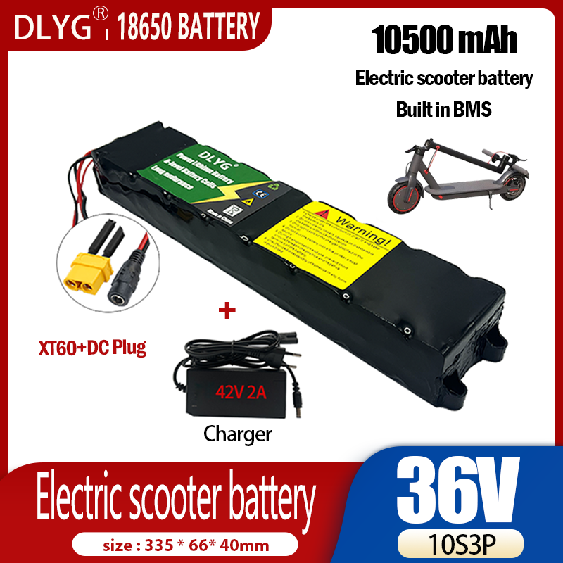 36V elektriskā skrejriteņa litija akumulators 10S3P 10500mAh iebūvēts BMS, kas piemērots Xiaomi M365_voghion.com