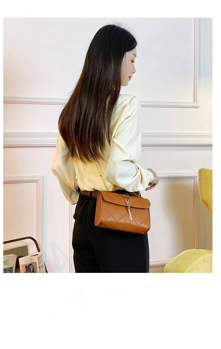 Borsa a mano in rilievo, semplice, classica, piccola, quadrata, economica, piccola, con nappa, catena, borsa da donna_voghion.com