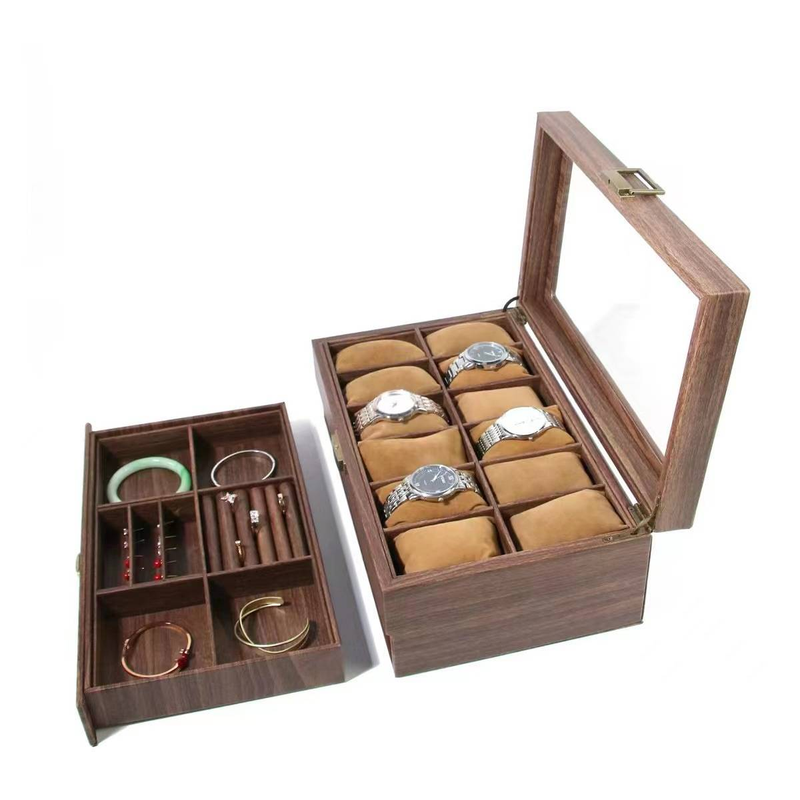 Retro Holzmaserung Pu Leder Uhrenbox Holz Schmuck Geschenkbox Uhren Aufbewahrungsbox Uhrenbox_voghion.com