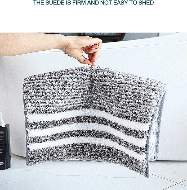 Tappeto da bagno a righe di alta qualità a pelo lungo - Zerbino super assorbente e antiscivolo per casa, doccia e ingresso_voghion.com
