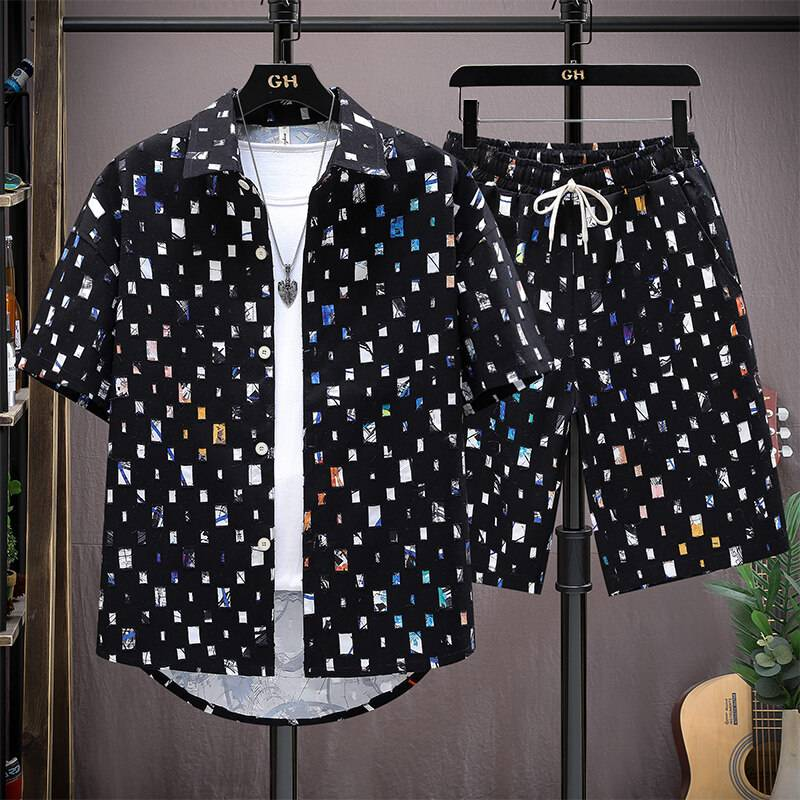 Conjunto de chaqueta con capucha y estampado floral para hombre: ligera, transpirable y moderna. Ropa informal de invierno para jóvenes (tallas S-4XL)._voghion.com