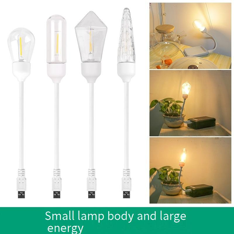 Luce notturna a LED USB in stile vintage con lampadine decorative a filamento - Dimmerabile, a risparmio energetico, portatile per camera da letto, cameretta dei bambini, ufficio_voghion.com