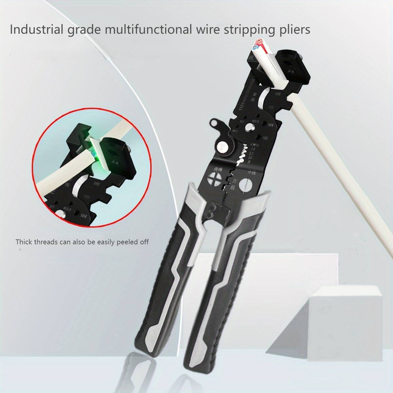 Professional Multi-Function Wire Stripper For Electricians – Cable Stripping, Cutting, Crimping & Twisting Tool With Carbon Steel Blades_voghion.com