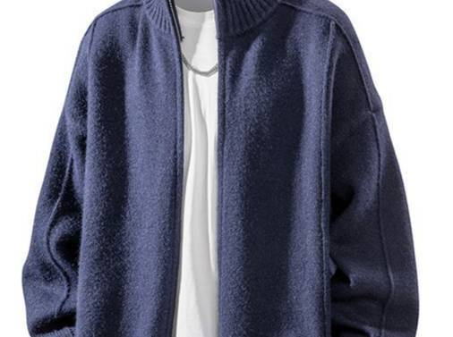 Oversized Men's Knit Cardigan – Breathable & Stretchable Open-Front Sweater With Textured Design (Shadow Black/Gray/Navy/Charcoal)_voghion.com