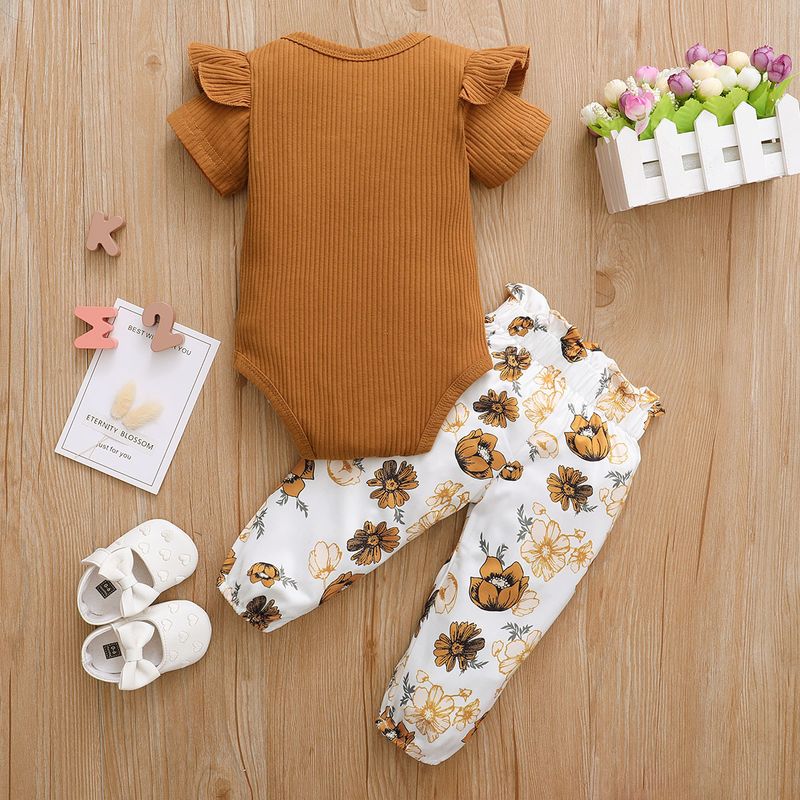 Baby Boys' Clothing Ins Hot Selling Infant And Toddler Pit Short Sleeved Tight Romper And Printed Trousers Set_voghion.com