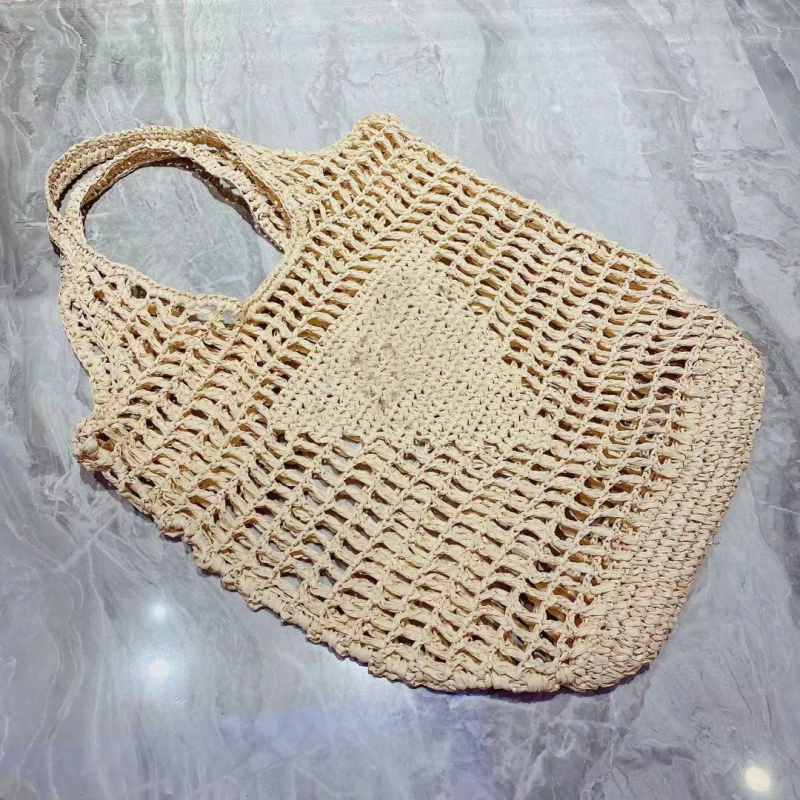 Sommer Strand Reisetaschen Bast Stroh Wicker Totes Frauen Designer Mode Paris Gewebte Einkaufstasche Aushöhlen Handtasche_voghion.com