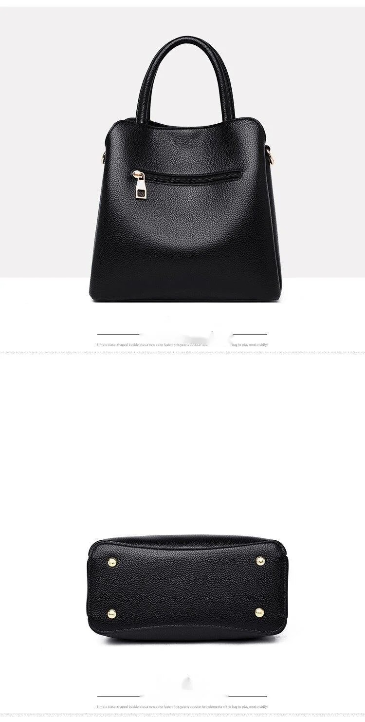 2024 New Soft Leather Bag Women's Fashion Handbag Women's Large Capacity Multi Compartment Single Shoulder Bag Versatile Crossbody Bag_voghion.com