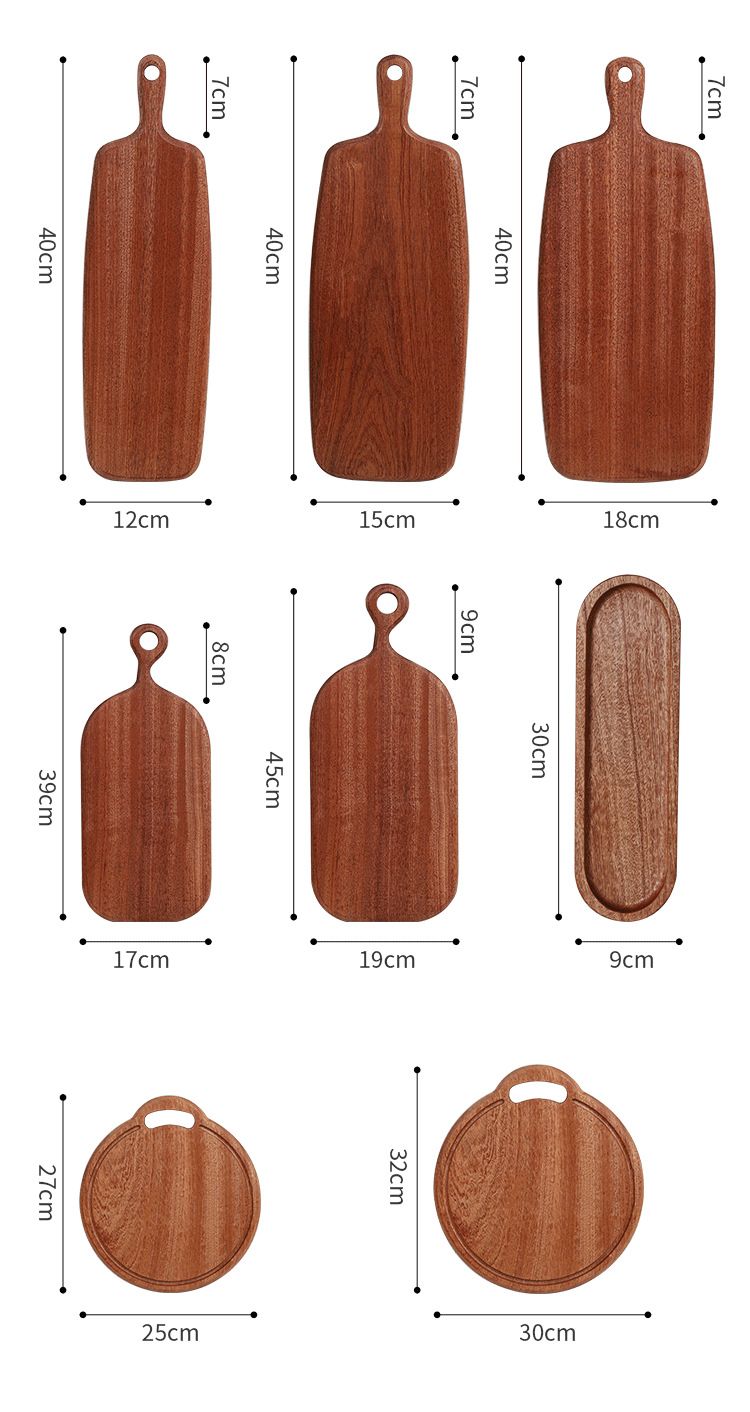Wooden Serving Platter – Steak Board Pizza Tray & Dessert Plate For Home Dining_voghion.com