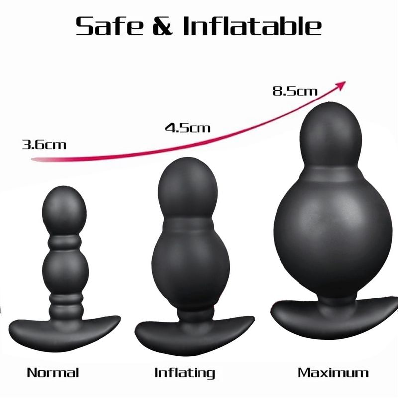 Wireless Remote Control Inflatable Anal Expansion Prostate Massager 10 Modes Vibrating Dildo Wireless Remote Control Butt Plug Sex Toys For Men Women_voghion.com