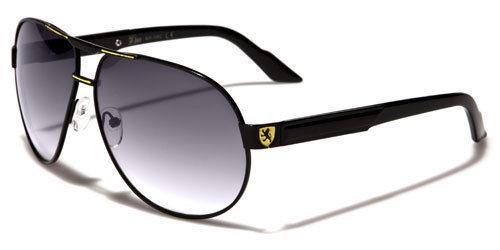 GAFAS DE SOL PILOTO DE DISEÑADOR KHAN L GRANDE NEGRO RETRO UV400 GRANDE HOMBRE MUJER NIÑOS_voghion.com