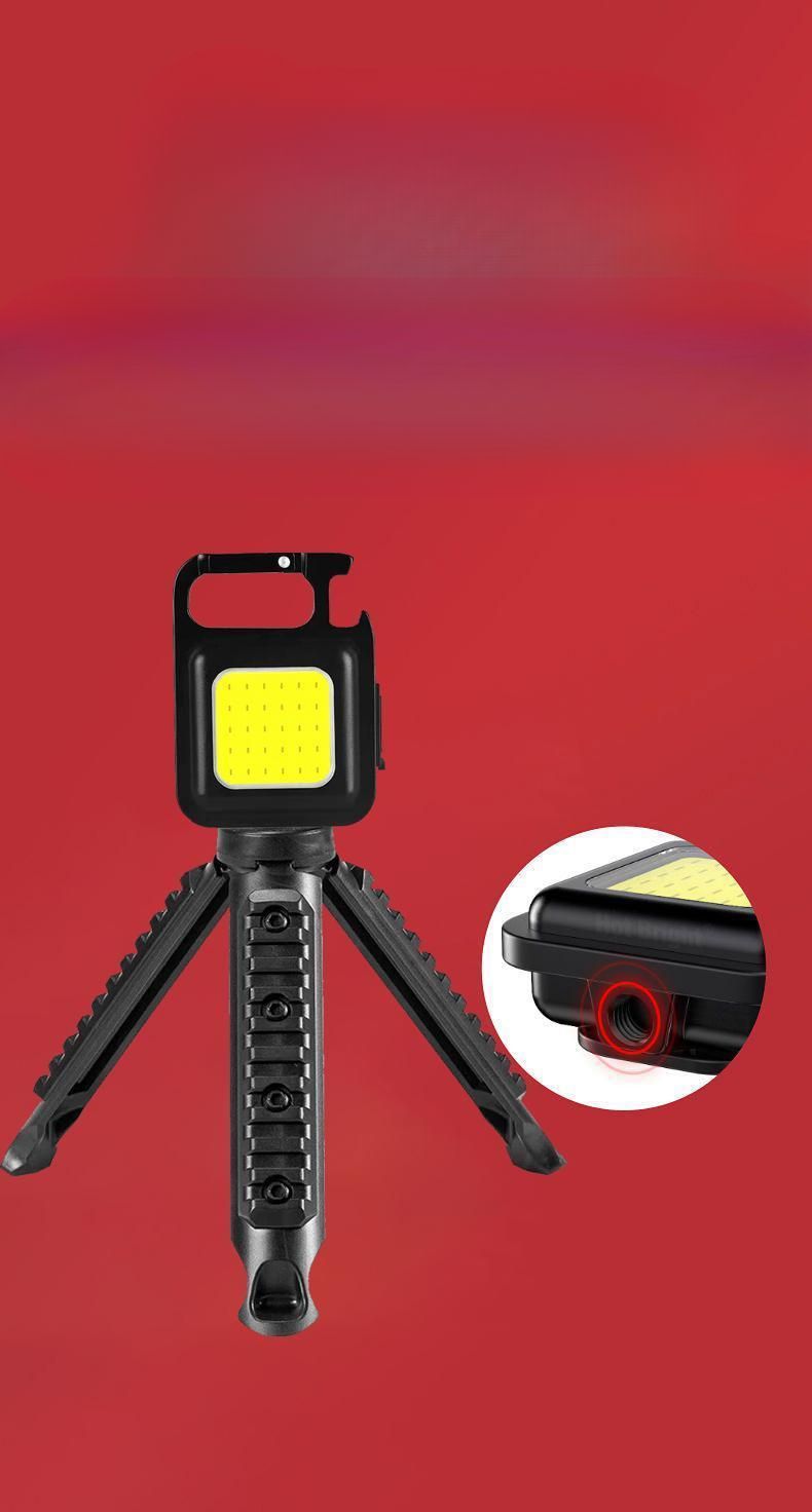 LED-Schlüsselanhänger, multifunktional, wiederaufladbar, für den Außenbereich, magnetische Arbeit, Mini-Taste, starkes Licht, kleine Taschenlampe_voghion.com