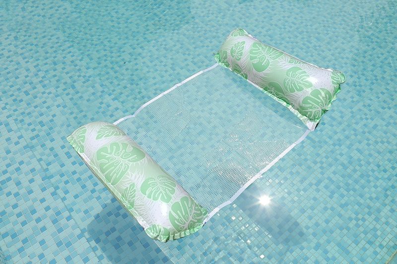 Poolzubehör 2 Tube Banana Leaf Aufblasbare Liege mit Netz Heavy Duty PVC Floating Hängematte für Erwachsene Pool Strand Wasserstuhl_voghion.com