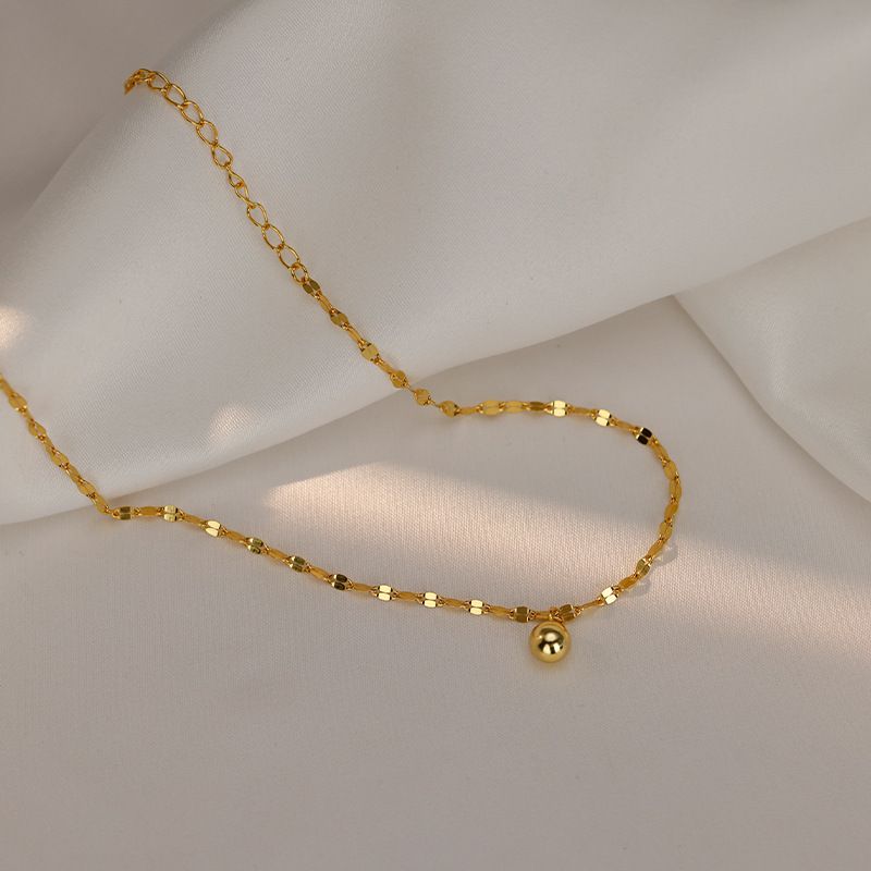 Fashion And Simple Women's Luxury Transfer Beads Titanium Steel Anklet Women's Simple New Versatile Anklet Exotic Super Flash Sexy Foot Chain_voghion.com