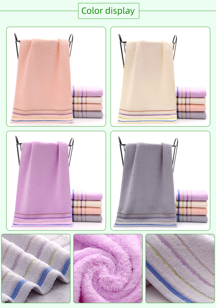 4 Towels For Washin And Bathin, Household Adult Bamboo Charcoal Fiber Face Towels, Soft, Thick, Absorbent,_voghion.com