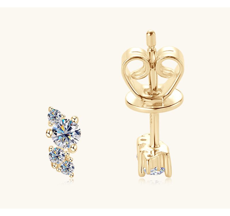 Fashion simple moissanite earrings female personality trendy cool style earrings S925 sterling silver non allergic jewelry_voghion.com