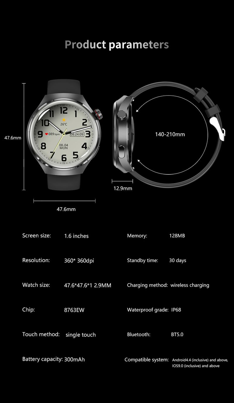 2024 Nouvelle montre intelligente Moniteur de santé de fréquence cardiaque Appel Bluetooth NFC GPS Tracker IP67 Montre intelligente étanche Hommes pour HUAWEI GT4 Pro_voghion.com