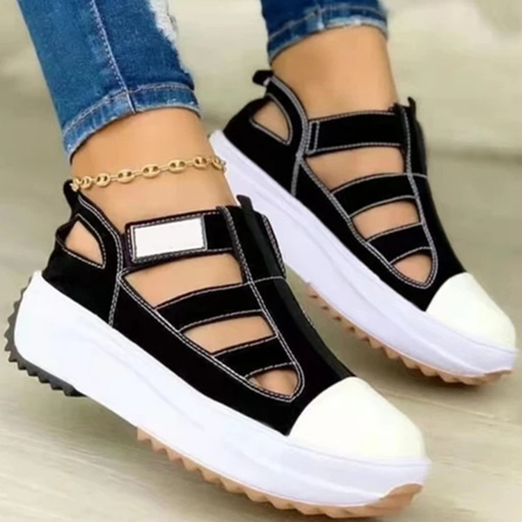 Sommar Kvinnor Sport Sandaler Rom Skor Höst Nya Flats Platform Causal Skor Strand Löpning Kvinnor Skor Canvas Mujer Zapatos A0066_voghion.com