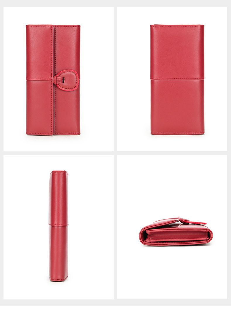 New Genuine Leather Wallet Fashionable High End Exquisite Soft Cowhide Wallet For Mobile Phone Small Handbag Ladies Wallet_voghion.com