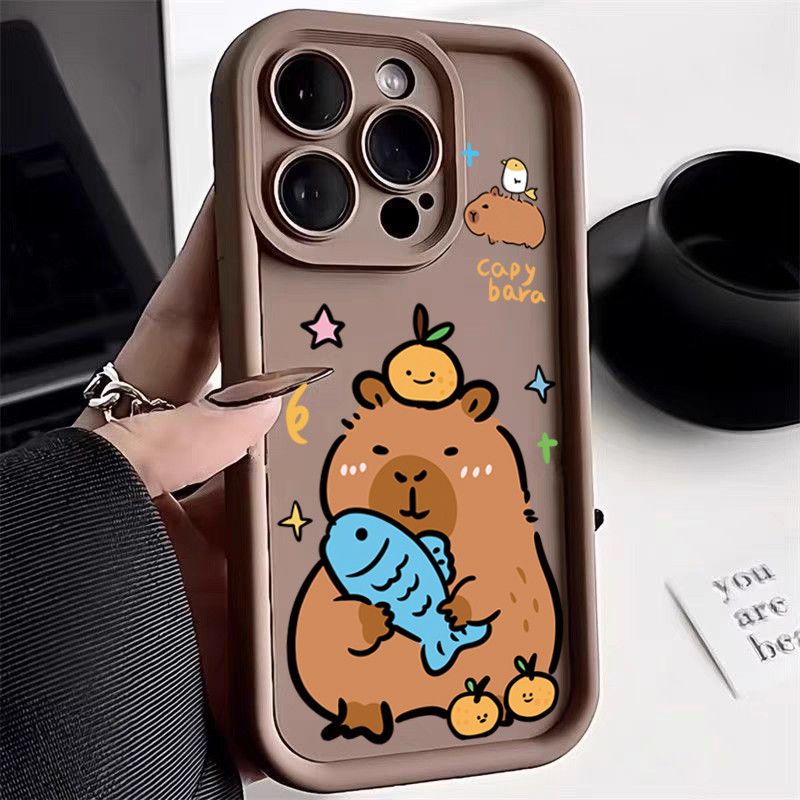 dla Redmi 14C Note 13 12s 12 11 11s 10s 13C 12C 10C 10 9T Pro Plus 9A 9C 10A 5g Quakeproof Cute Capybara Case_voghion.com