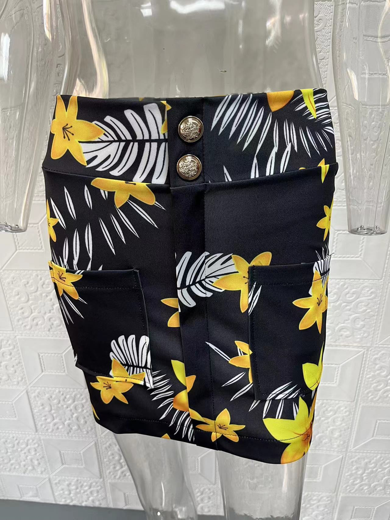 Moda feminina temperamento xadrez impresso saia casual terno conjunto de duas peças_voghion.com