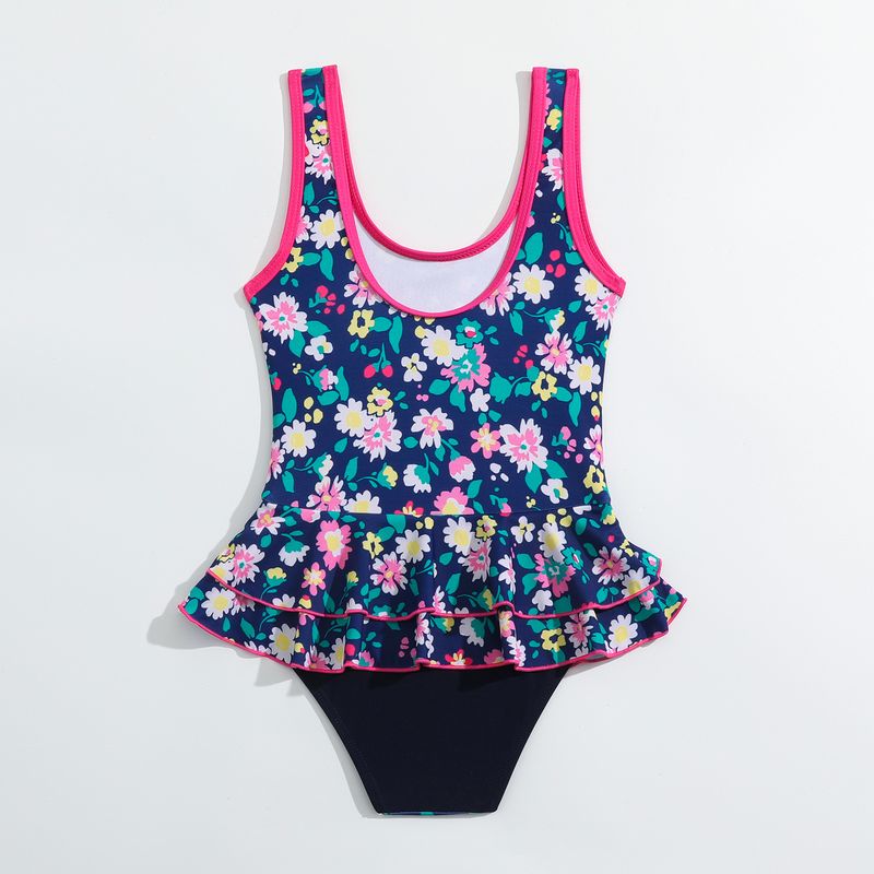 Maillot de bain une pièce pour filles, style nouveau, imprimé léopard, nœud et volants, spécial petites filles_voghion.com