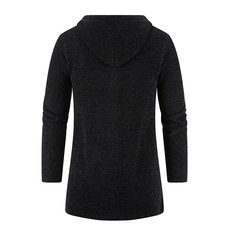 Men's medium length loose large size sweater coat knit cardigan men's top_voghion.com