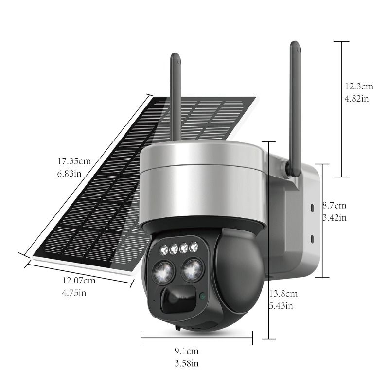 2K augstas izšķirtspējas drošības kamera ar saules paneļiem, krāsu nakts redzamību, divvirzienu sarunu funkciju, ideāli piemērota āra uzraudzībai un AI noteikšanai_voghion.com