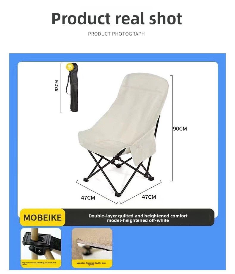 Wen Yan Supply High Back Moon Portable Fishing Stool Art Student Sketching Outdoor Camping Folding Chair_voghion.com