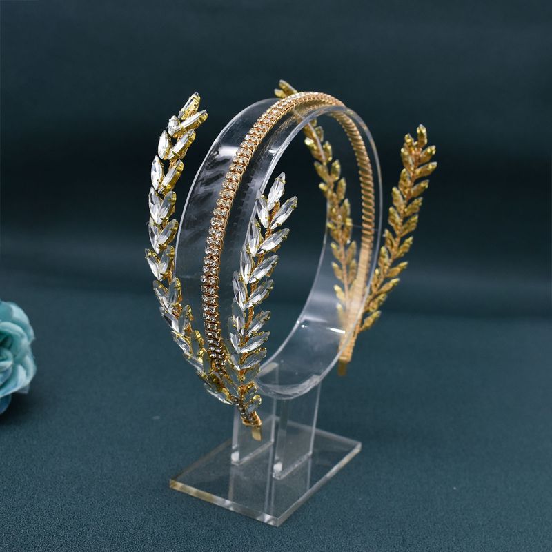 Cerchietto per capelli da donna con strass di cristallo fatto a mano, accessori per capelli da sposa, elegante design floreale, diamanti in argento e oro_voghion.com