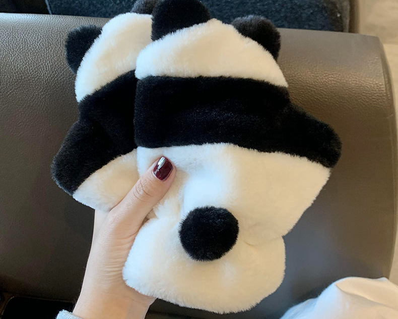 Winter Warm Skin-Friendly Cute National Treasure Panda Plush Fingerless For Women Outdoor Student Snow Play Anti-Freeze_voghion.com