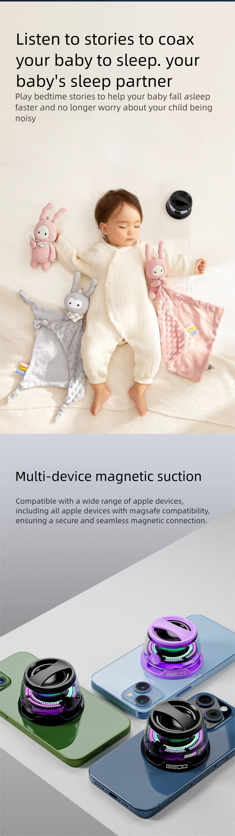 Neu G200 Lautsprecher Magnetische Telefon Desktop Tragbare Mini Subwoofer Bunte Licht_voghion.com