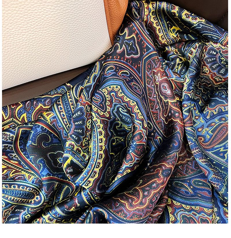 Bufanda de seda fina con protección solar de estilo étnico, larga, para primavera y verano, personalizada y usada._voghion.com