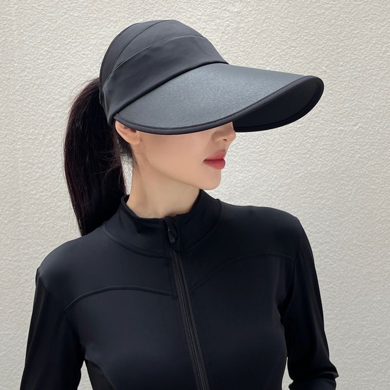 Cappello da sole versatile alla moda in seta di ghiaccio pieghevole a tesa larga da donna_voghion.com