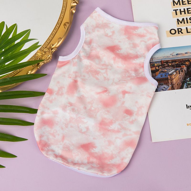 New Pet Clothes Tie-Dye Summer Vest Jumpsuit Quick-Dry Breathable Large Medium Small Dog Clothing_voghion.com