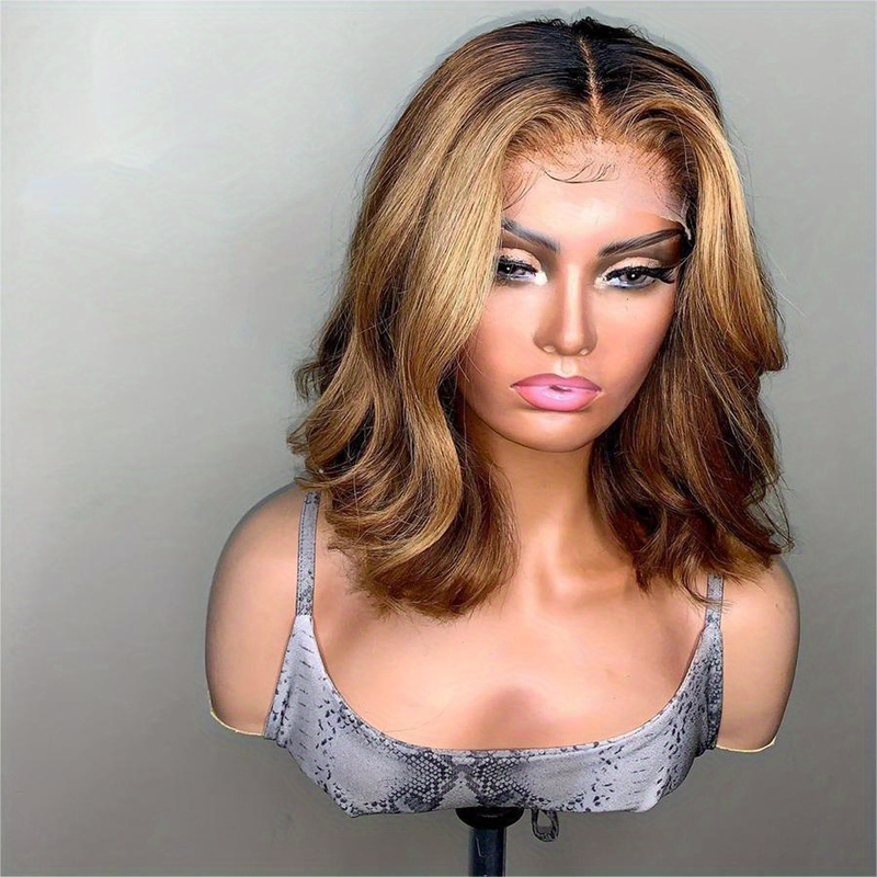 4/27 Ombre Honning Blond Kroppsbølge Hår Parykker 13*4 Blonder Front Menneskehår Parykker 150 % tetthet Gjennomsiktig HD Menneskehår Parykker For Kvinner 18-40 Tommer_voghion.com
