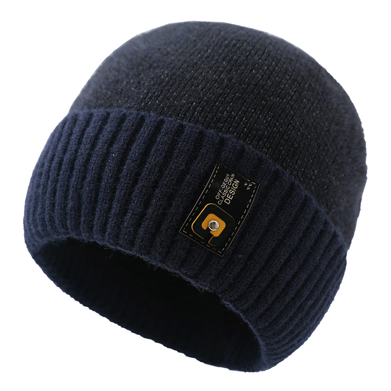 Winter hat plush knit hat autumn and winter wool hat winter hat letter label melon skin hat_voghion.com