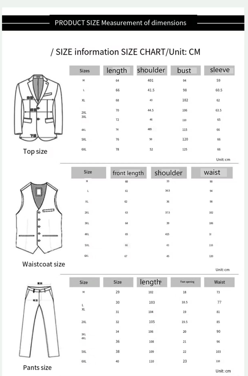 Men's business suit men wedding Dress Suits Set set_voghion.com