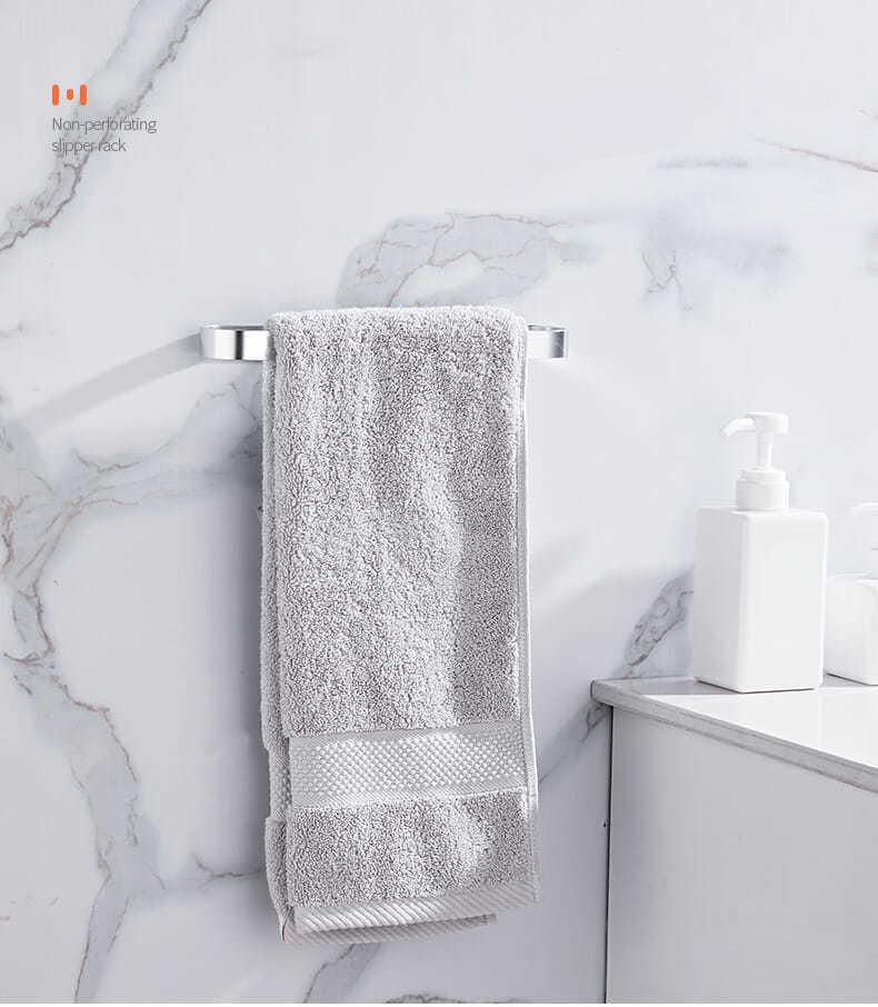No-Drill Wall Mounted Shoe Rack - Space Aluminum Bathroom Organizer For Slippers_voghion.com