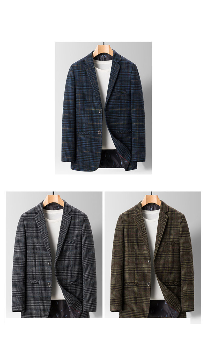 Men's Clothing Business Fine Plaid Casual Suit For Men Spring And Autumn New Youth Slim Two Button Small Suit_voghion.com