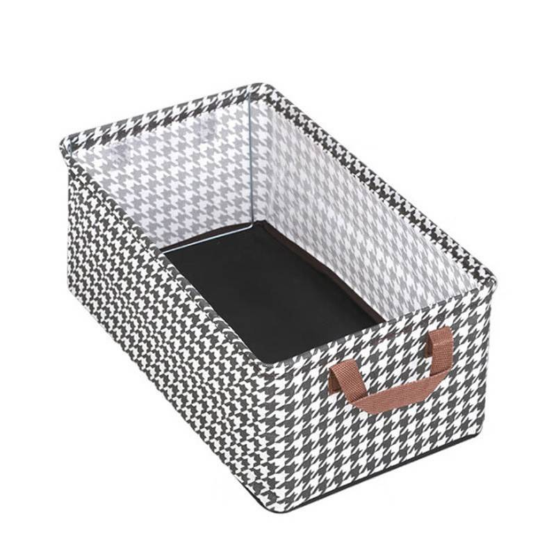 Home Foldable Large Capacity Houndstooth Storage Box Dust-proof Storage Box Wardrobe Pants Storage Box_voghion.com