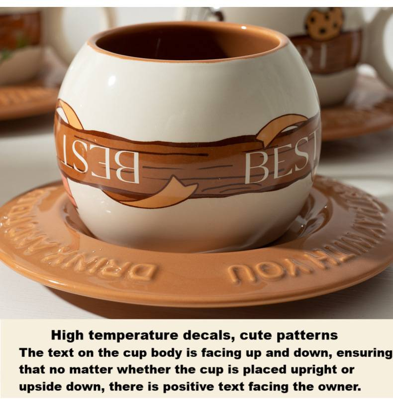 Tazza con fondo estraibile, tazza con fiore, regalo creativo per coppia, casa, con cucchiaio, latte, carino panda in ceramica, set di tazze da caffè e piattino_voghion.com