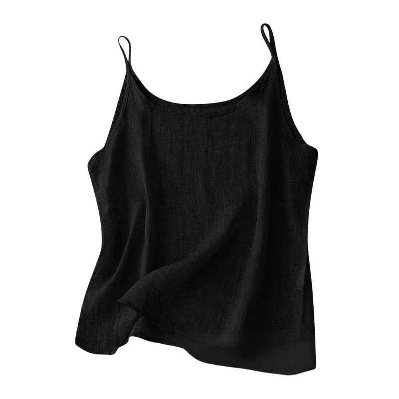 Damenbekleidung Vintage Leinen-Camisole-Top für Damen – atmungsaktive ärmellose Sommerbluse, lockere Passform, weiche Baumwollmischung, 12 Farben (S-XXXXXL)_voghion.com