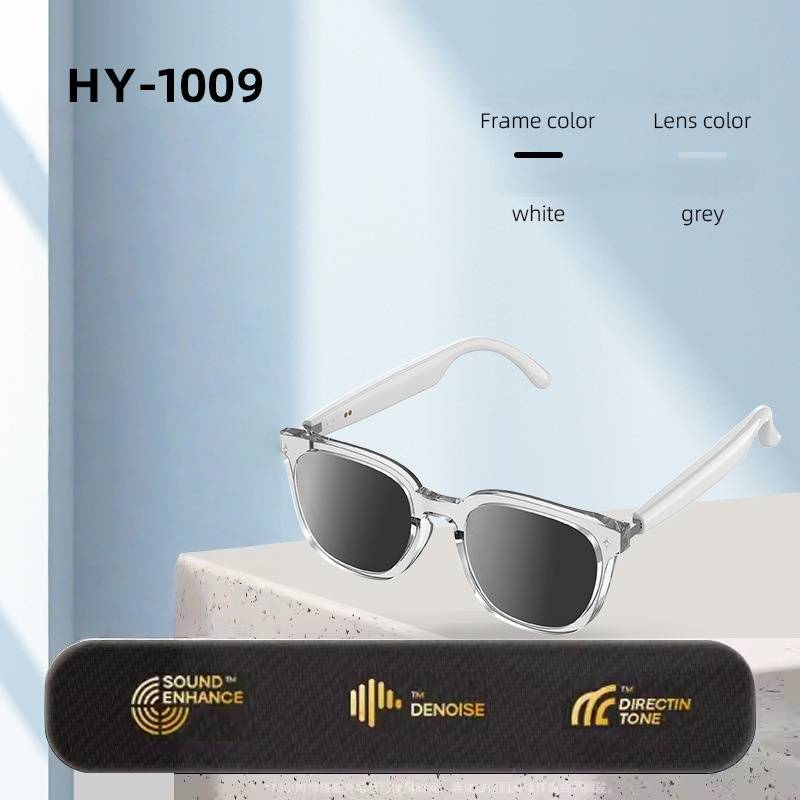 HY-C8 AI Smart Glasses With Bluetooth & Real-Time Translation For 75 Languages, Wireless Earbuds, Conference Interpreter, Hands-Free Office Assistant_voghion.com
