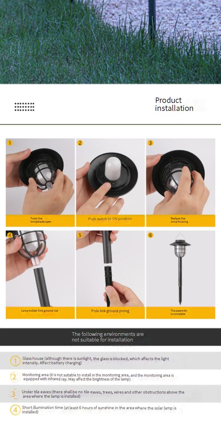 Solar Flame Torch Light Outdoor Garden Decor Waterproof LED Landscape Lighting For Patio Yard Pathway"_voghion.com