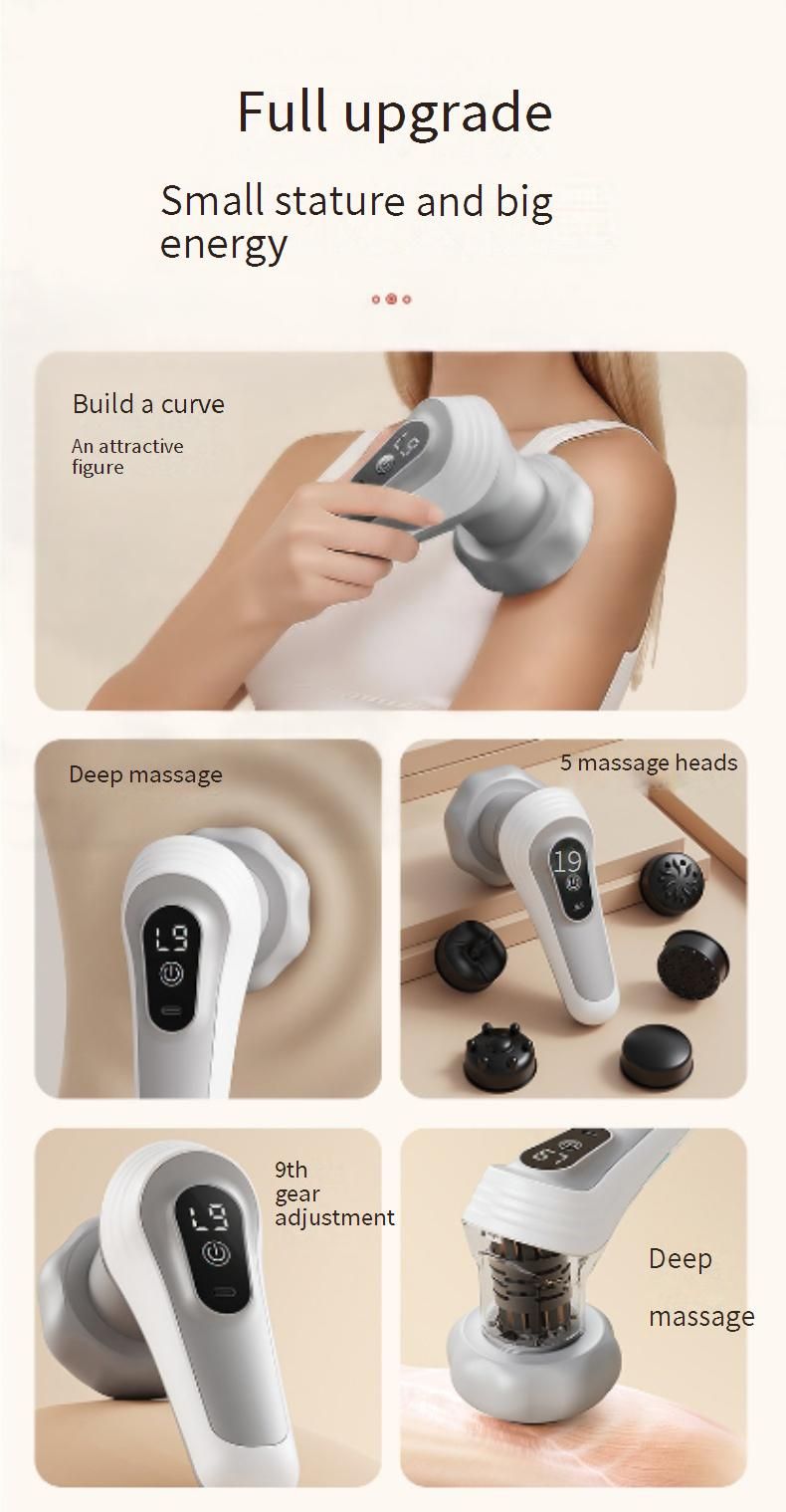 Pistolet de massage professionnel pour tissus profonds, pour la relaxation musculaire et l'amincissement du corps - Masseur à percussion portable pour la maison et la salle de sport_voghion.com
