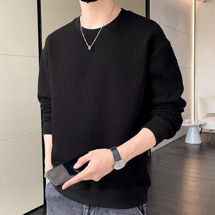 Herren Cord Langarmpullover – Leichtes Frühlings-Essential, Rundhalsausschnitt, minimalistische Streetwear (M-5XL, atmungsaktiv, Lagenlook-fähig)_voghion.com