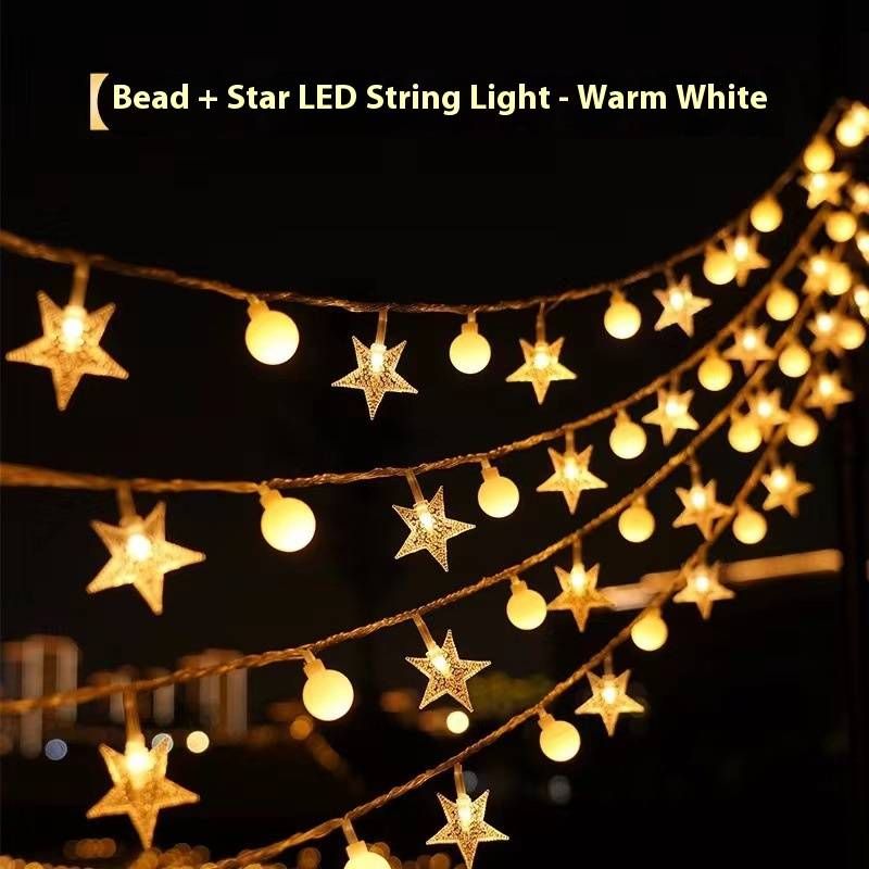 LED Crystal & Star String Lights – Battery/USB/Solar Powered, 8 Lighting Modes, Warm White & Color-Changing, 1.5m To 23m Lengths_voghion.com