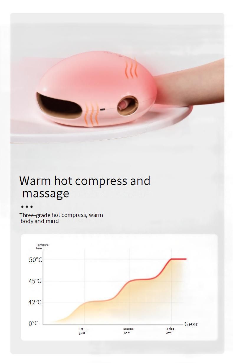 Massaggiatore wireless per le mani con termoterapia - 3 modalità e 3 livelli di intensità, compressione dell'aria e shiatsu_voghion.com