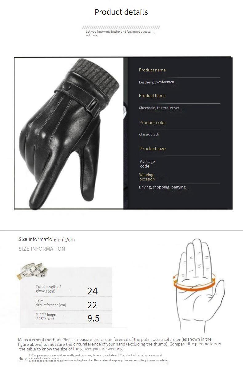 Guanti invernali in vera pelle di alta qualità per uomo - Foderati in pile, antivento, antiscivolo, compatibili con touchscreen per guida e motociclismo_voghion.com