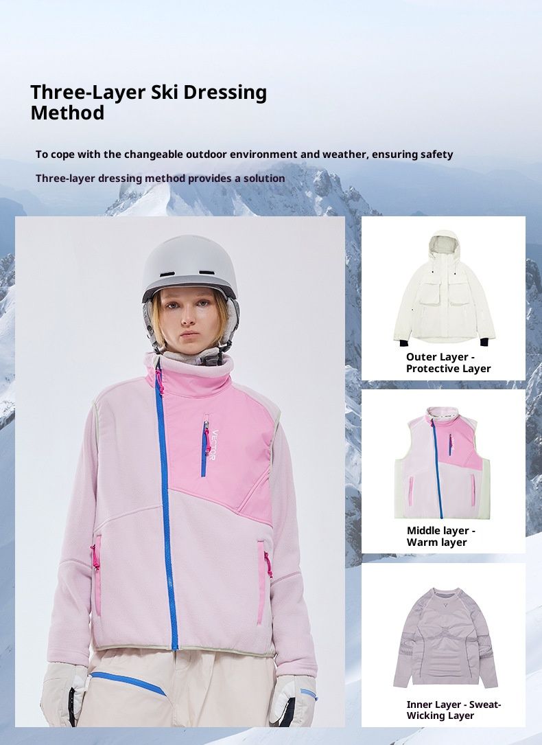Unisex-Fleece-Skiweste – Leichte Wärmeschicht für Schneesport und Outdoor-Abenteuer_voghion.com